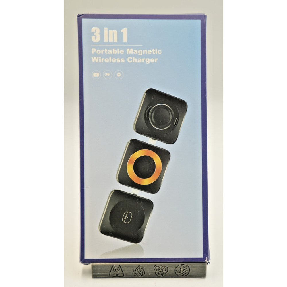 3-in-1 Magnetic‎ Wireless Charger Black – Portable Foldable Charging Dock